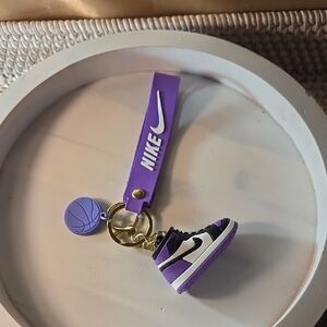 5 For 25 Nike Purple and White Sneaker Keychain with Basketball Charm